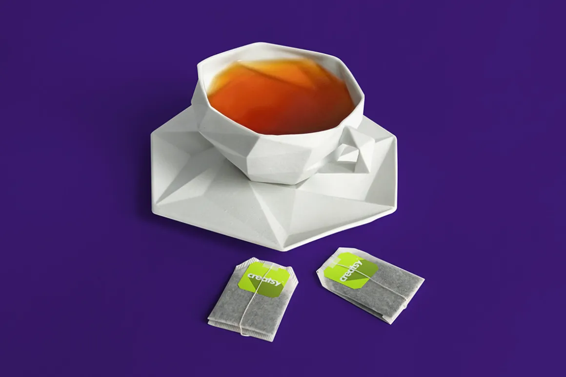 Tea Box and Tea Bag Label Mockup Set