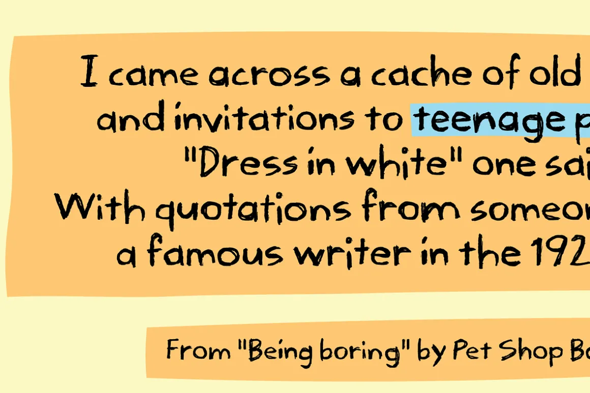 Teenage Parties font