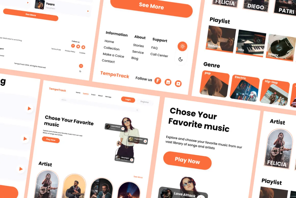TempoTrack - Music Player Landing Pa