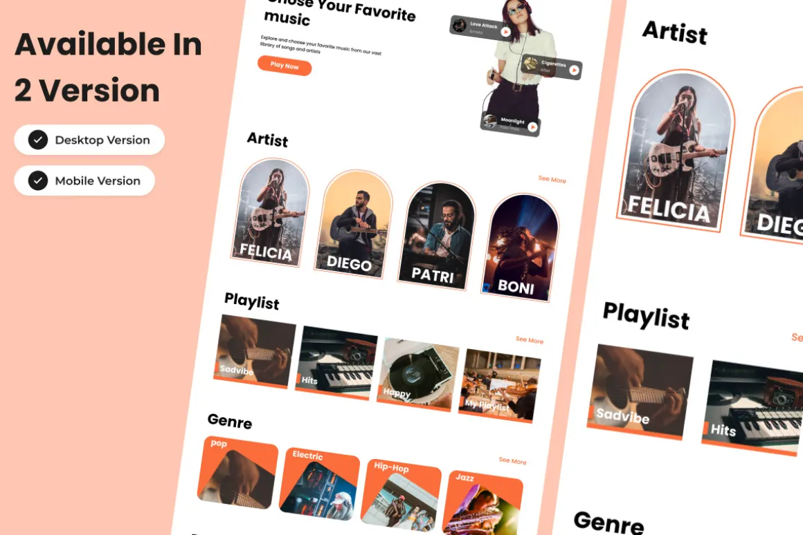 TempoTrack - Music Player Landing Pa