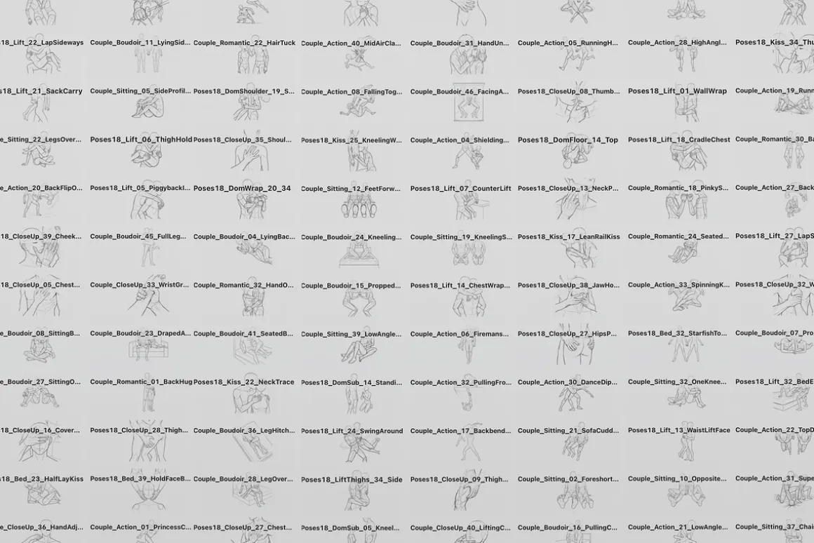 Tension&Romance Couple Poses Stamps