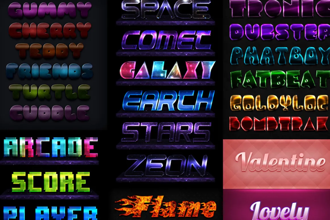 190 Text Effects for Photoshop