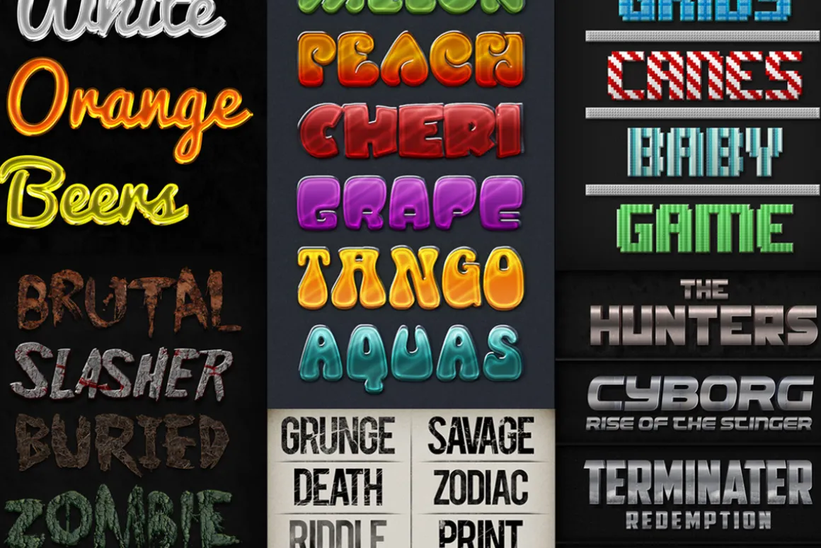 190 Text Effects for Photoshop