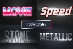 100 Text Styles PSD Effects Bundle