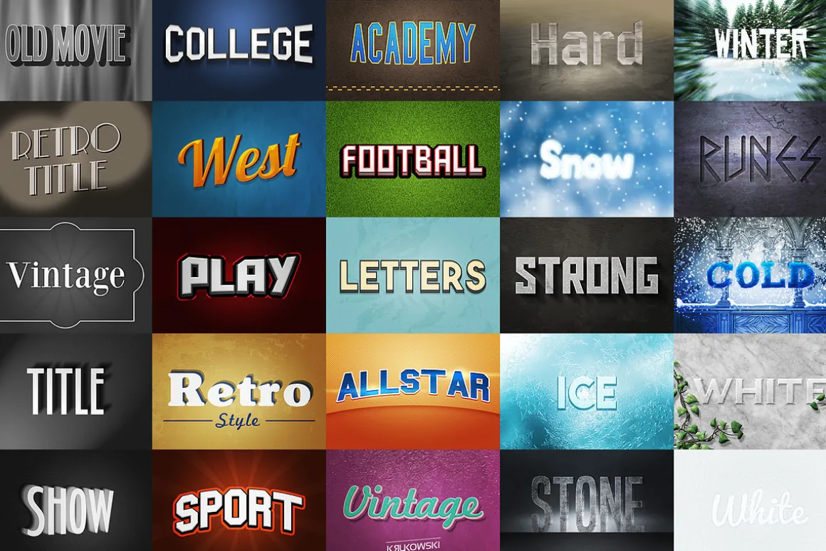 100 Text Styles PSD Effects Bundle