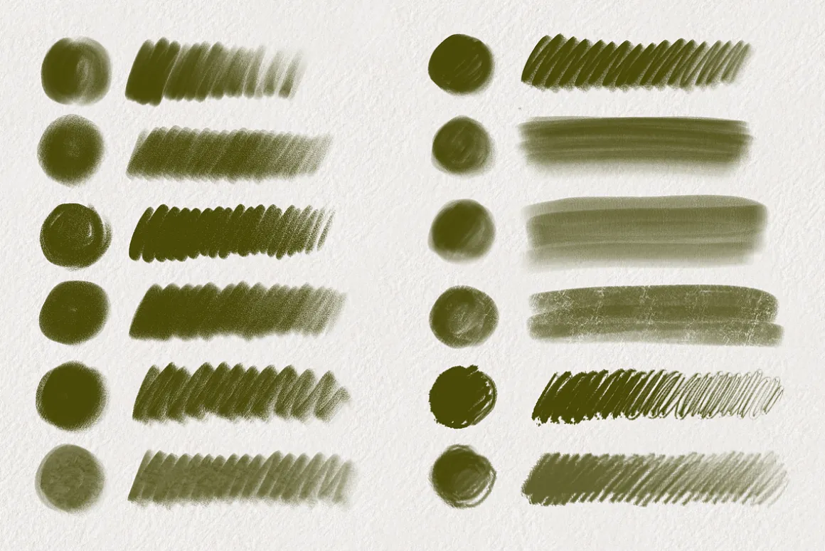 27 Textured Pencil Brushes Procreate