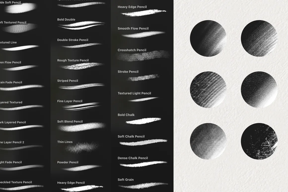 27 Textured Pencil Brushes Procreate