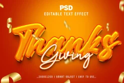 Thanks Giving 3D Text Effect Style