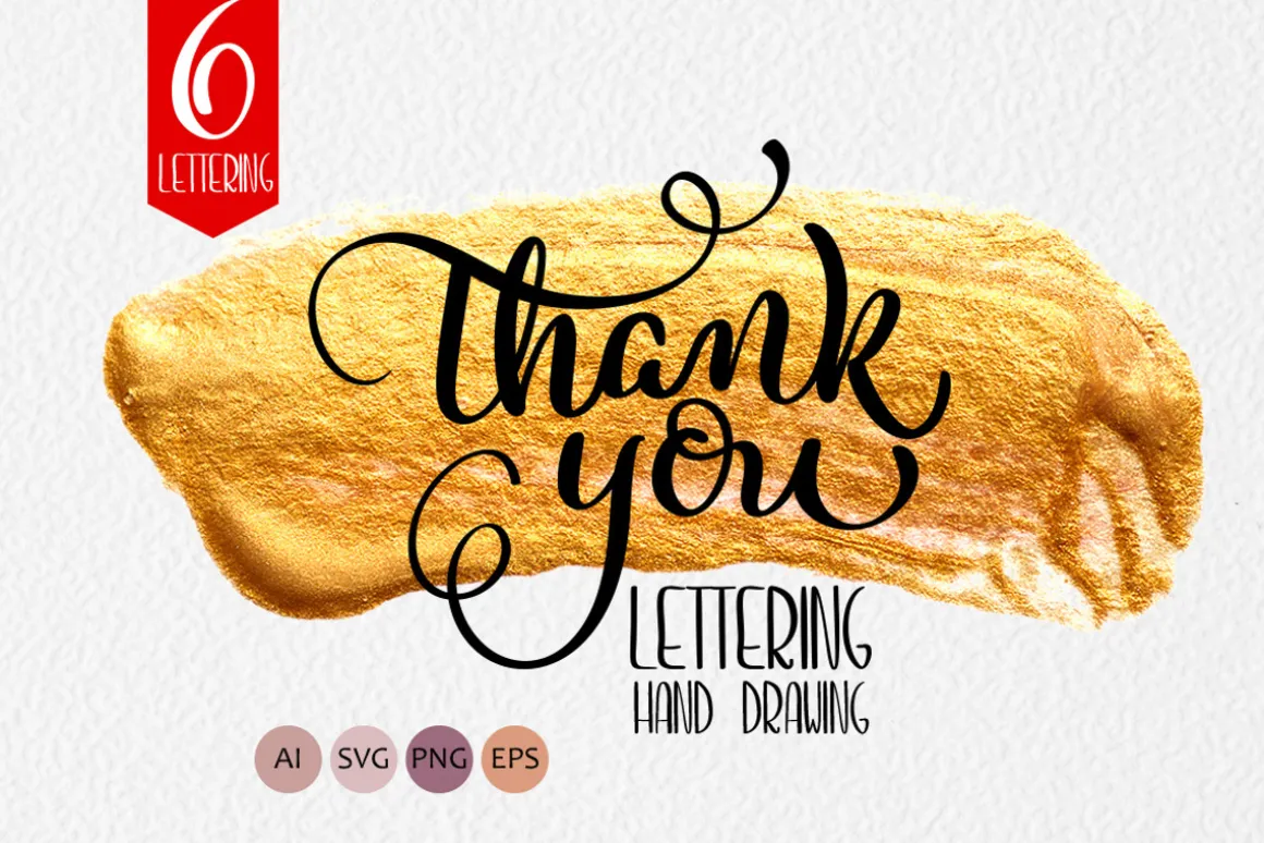 Thank You Calligraphy Lettering Set