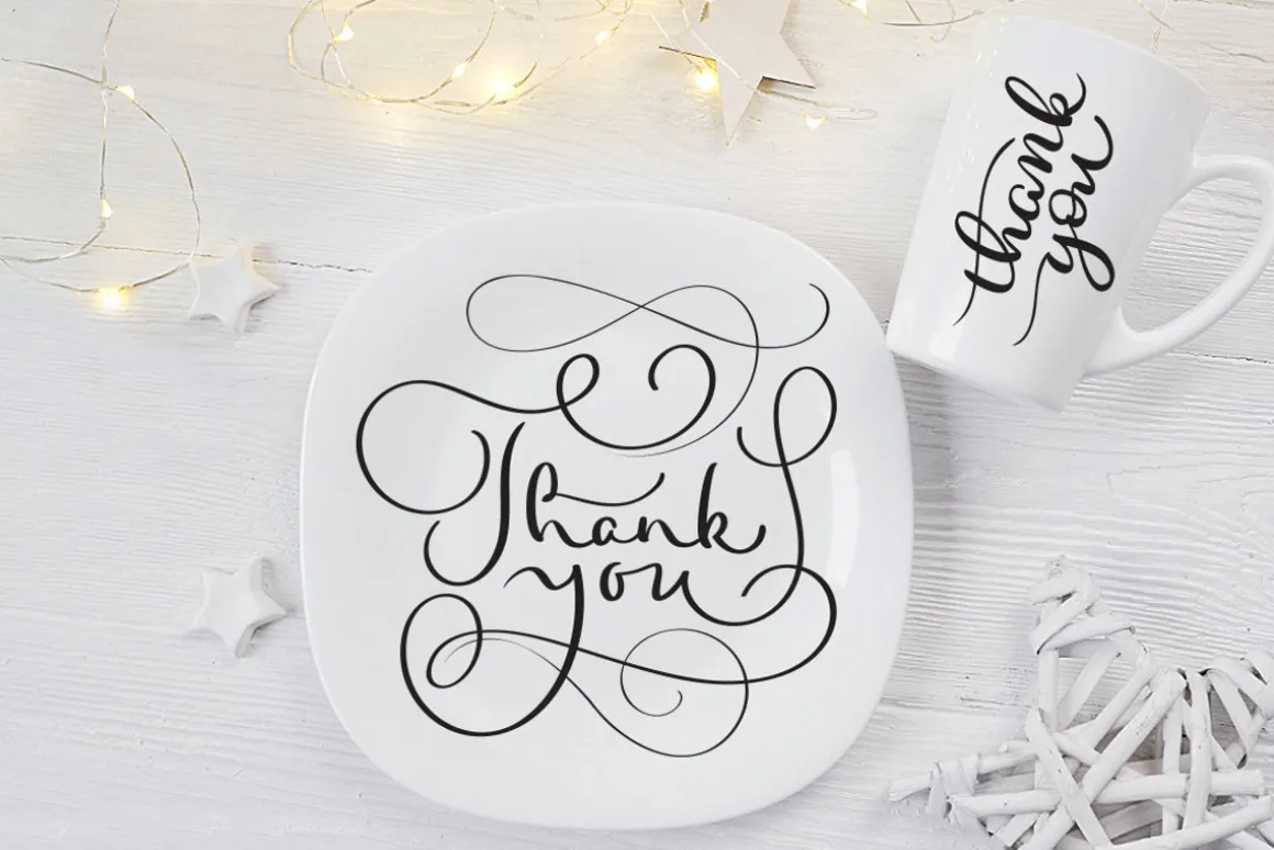 Thank You Calligraphy Lettering Set