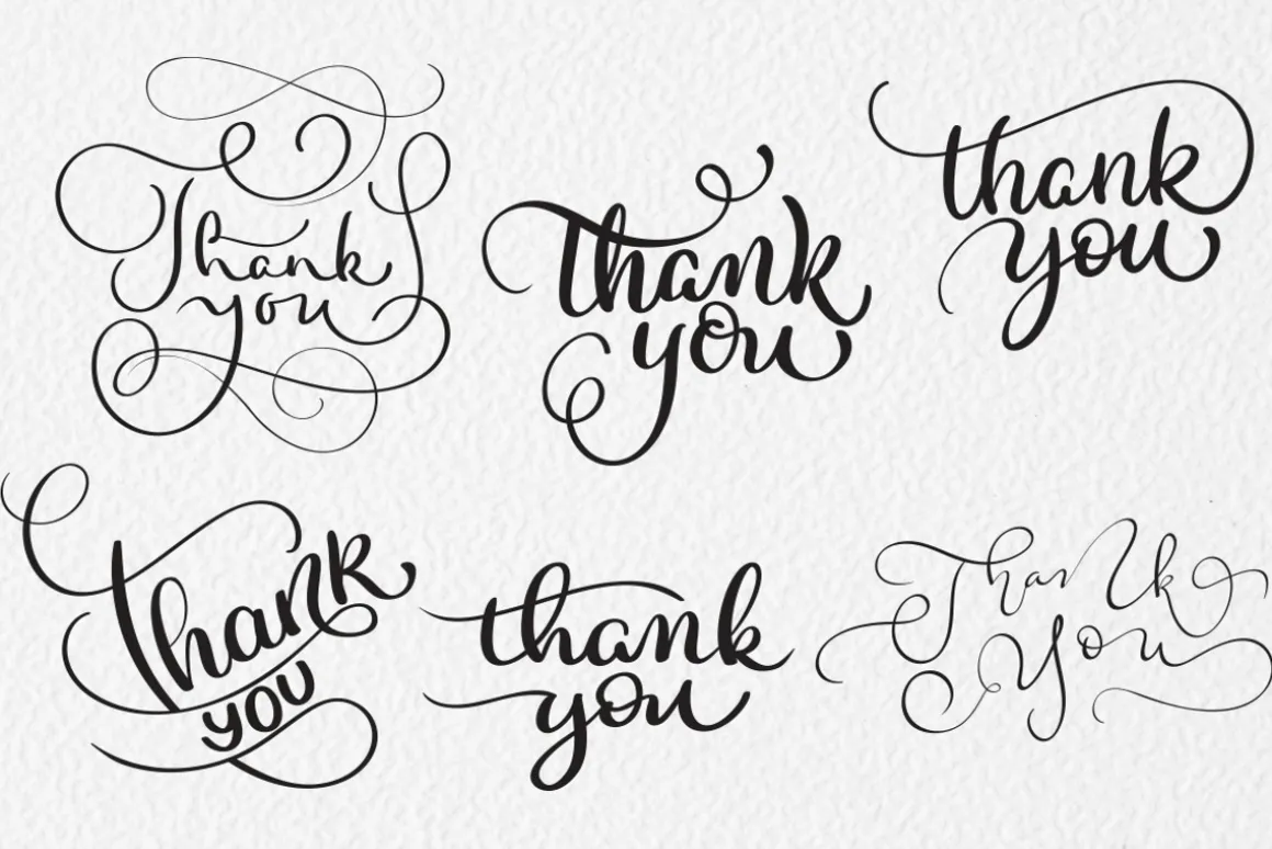 Thank You Calligraphy Lettering Set