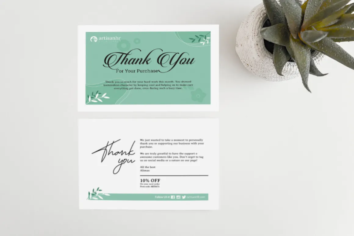 Thank you card Template