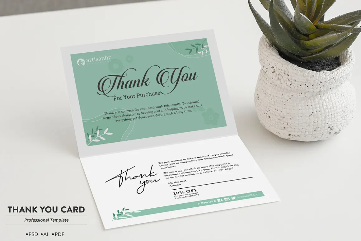 Thank you card Template