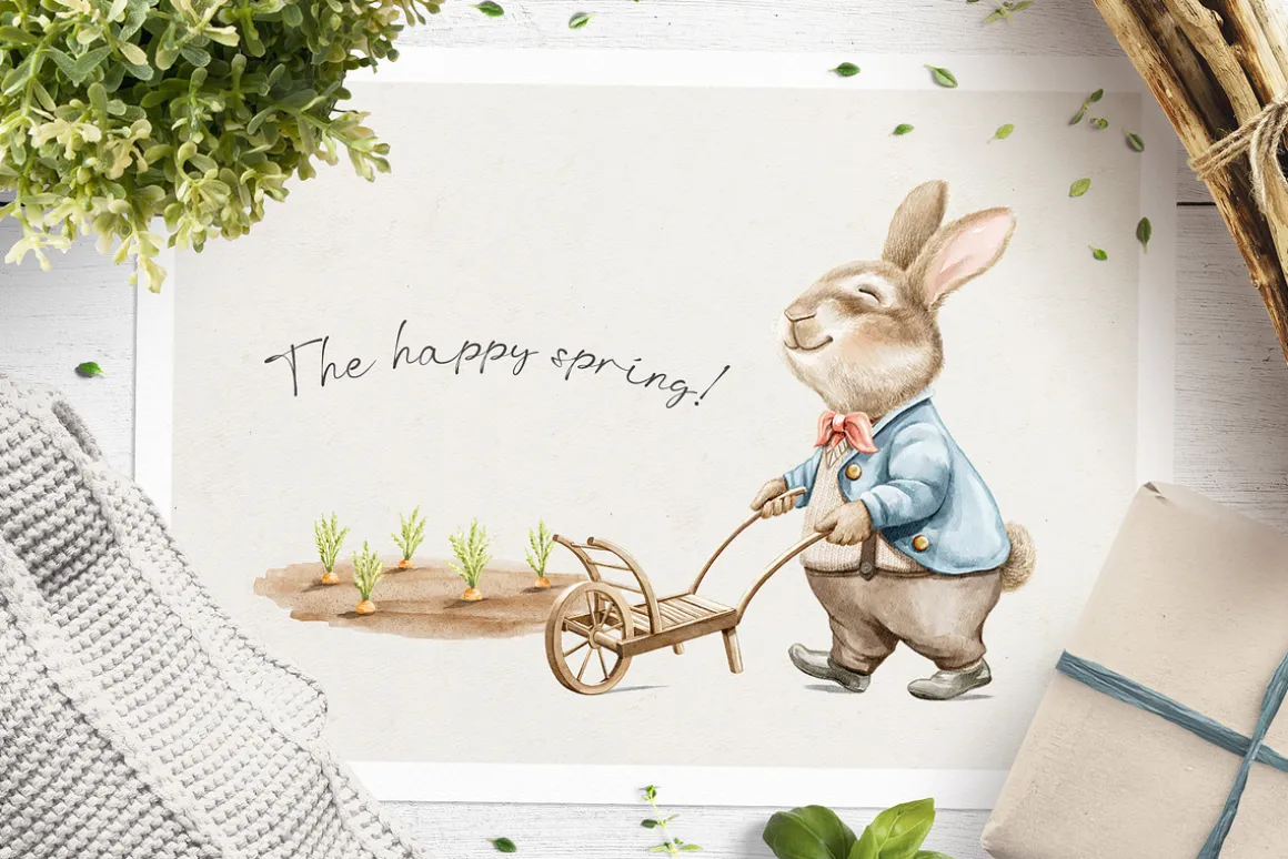 The Easter rabbit family