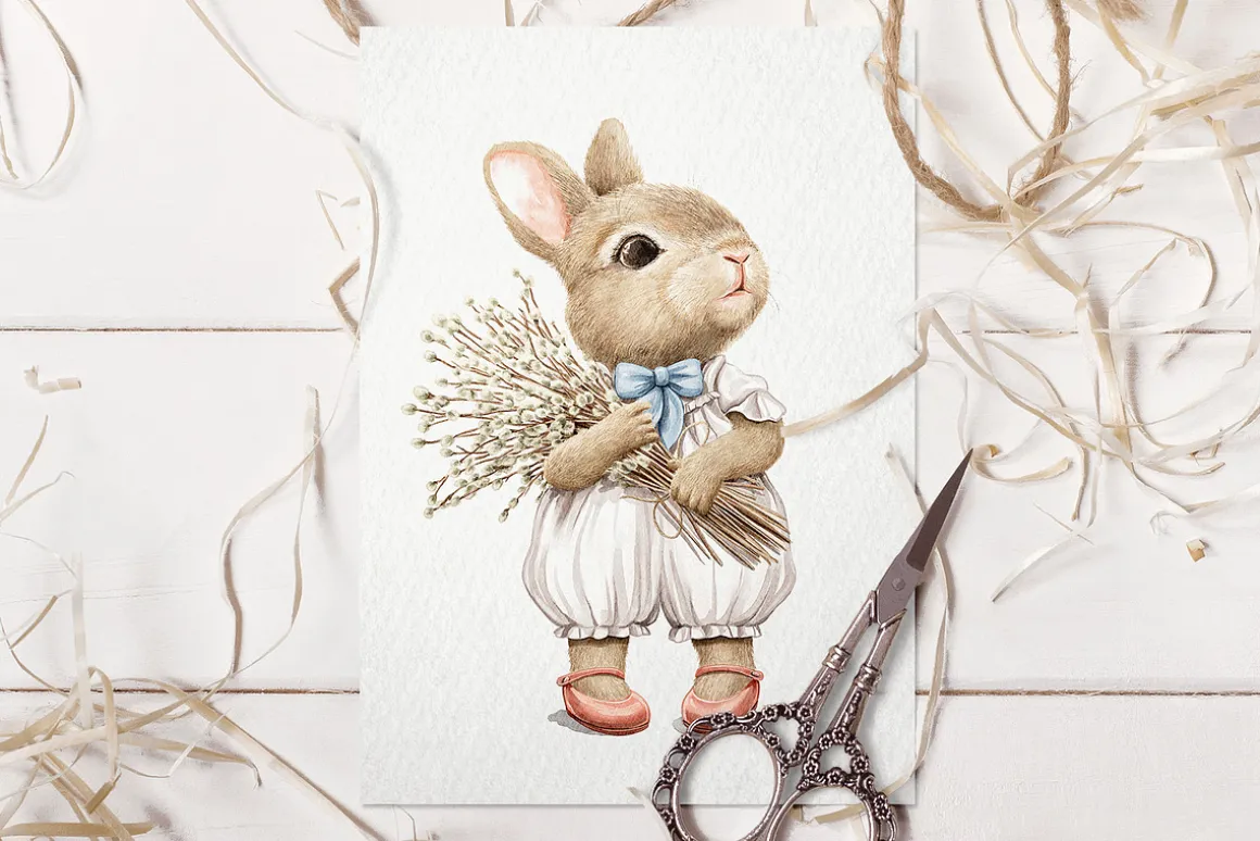 The Easter rabbit family