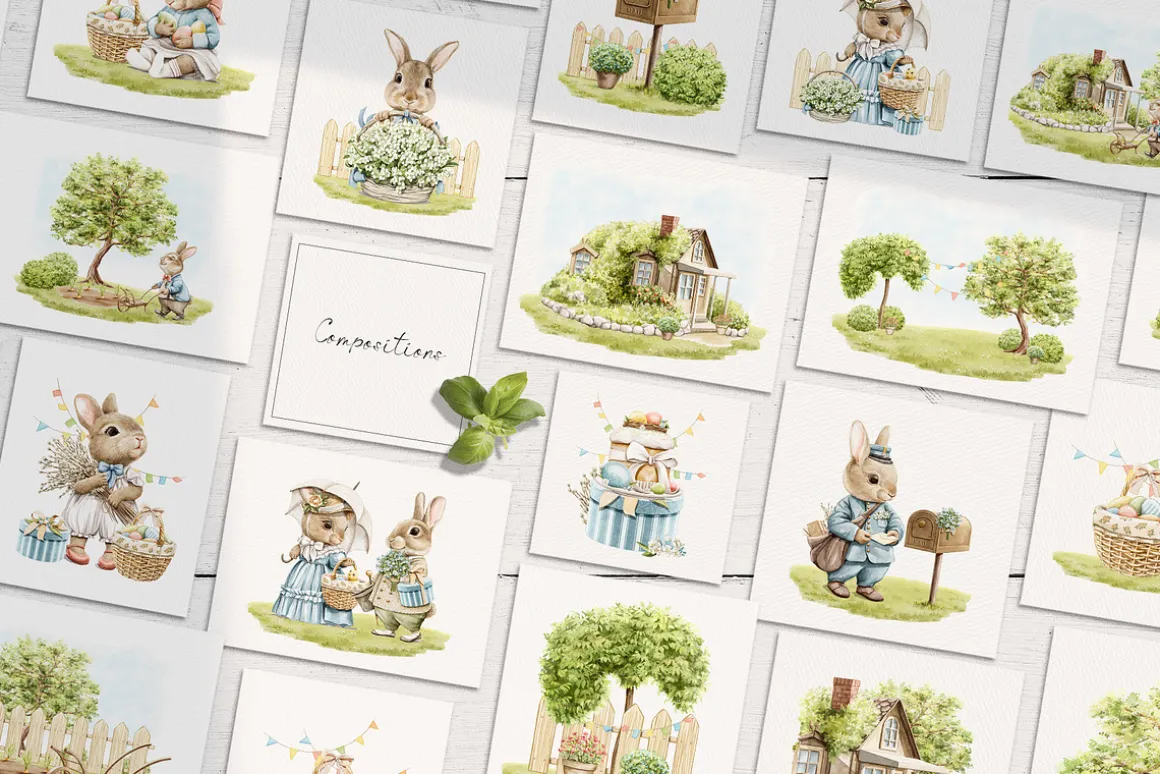 The Easter rabbit family