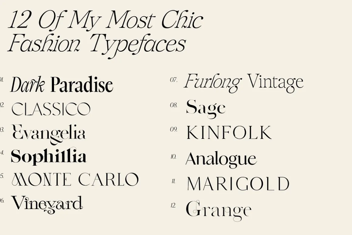 The Fashion Font Collection