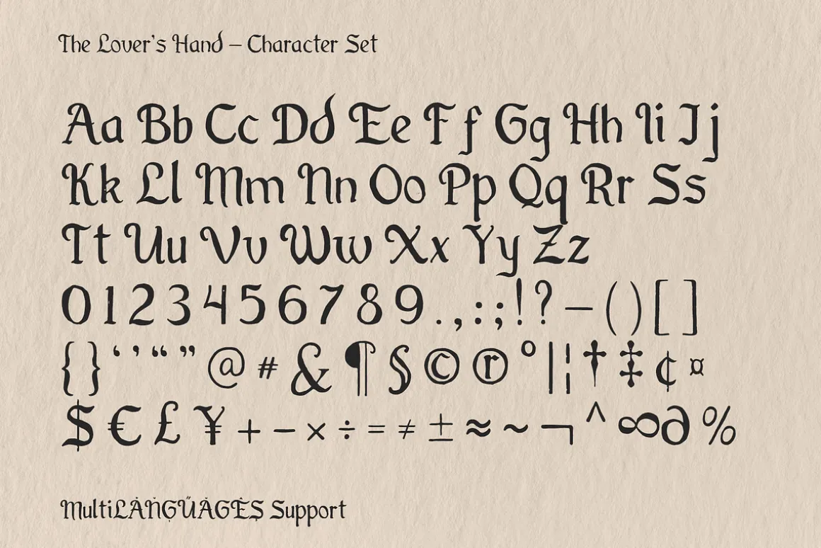 The Lover’s Hand - Medieval font