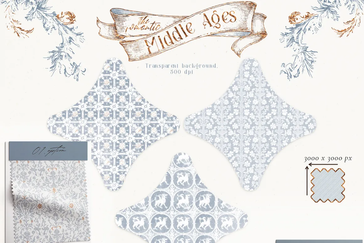 The romantic Middle Ages clipart set