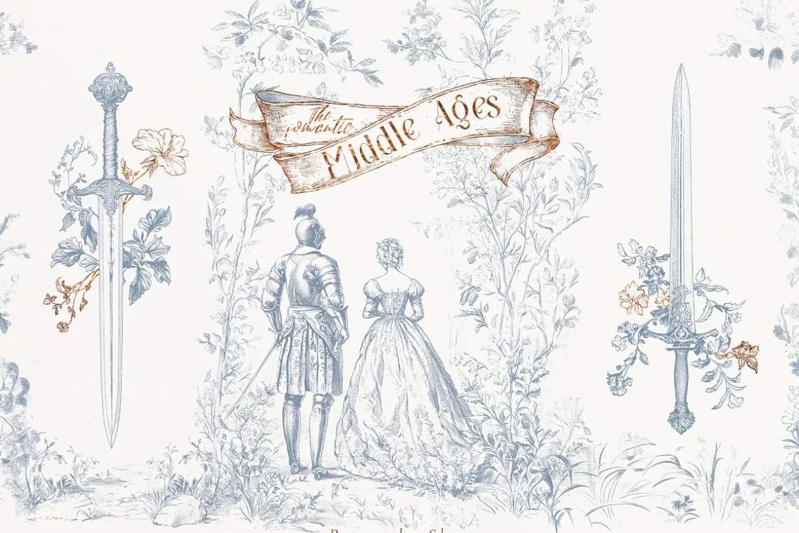 The romantic Middle Ages clipart set