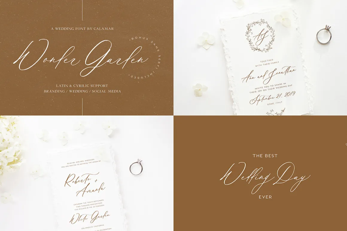 The Wedding Calligraphy Font Bundle