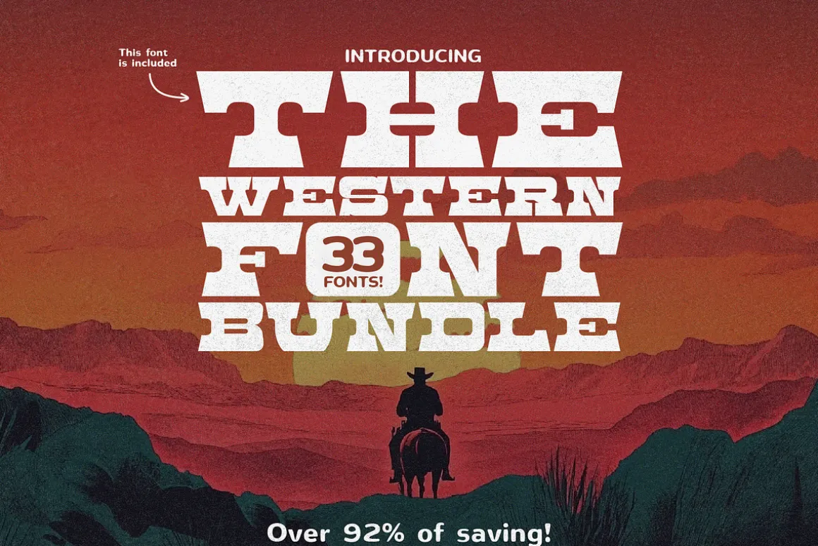 The Western Font Bundle (33 Fonts!)