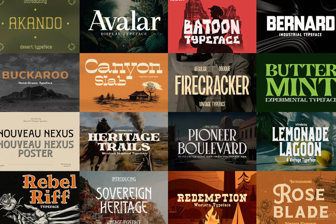 The Western Font Bundle (33 Fonts!)