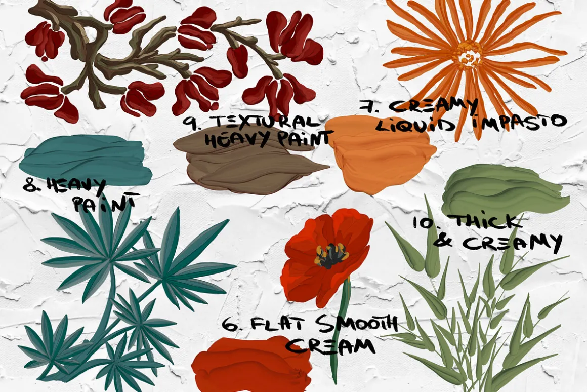 Thick paint Procreate brushes