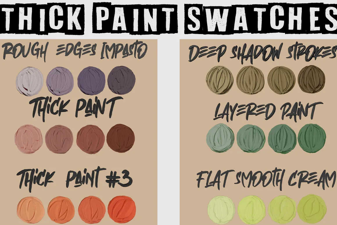 Thick paint Procreate brushes