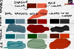 Thick paint Procreate brushes