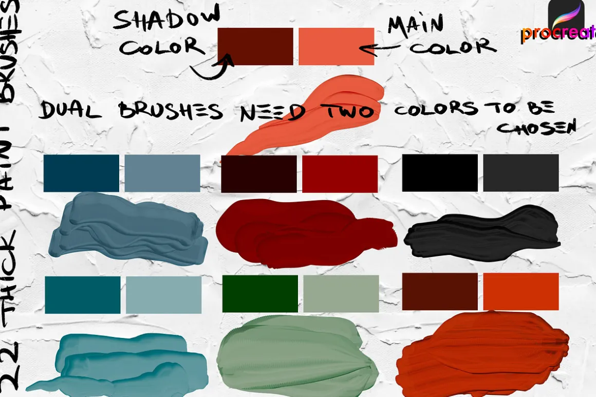 Thick paint Procreate brushes