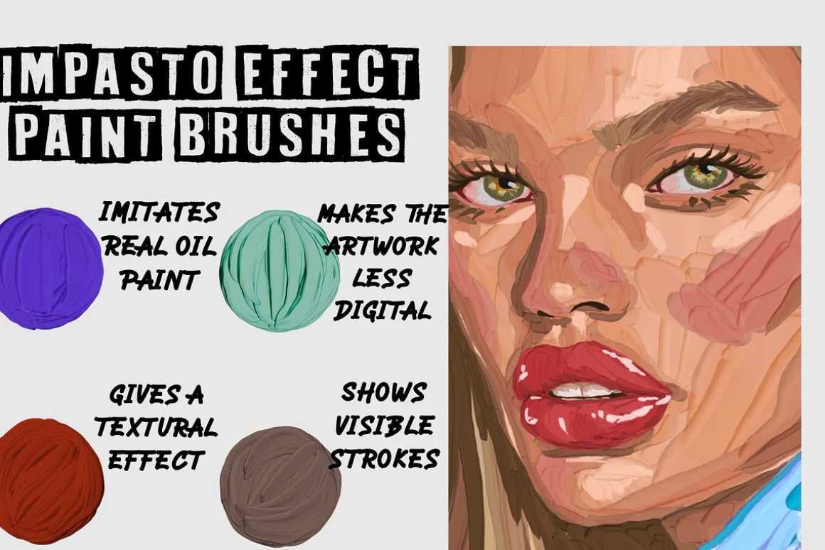 Thick paint Procreate brushes