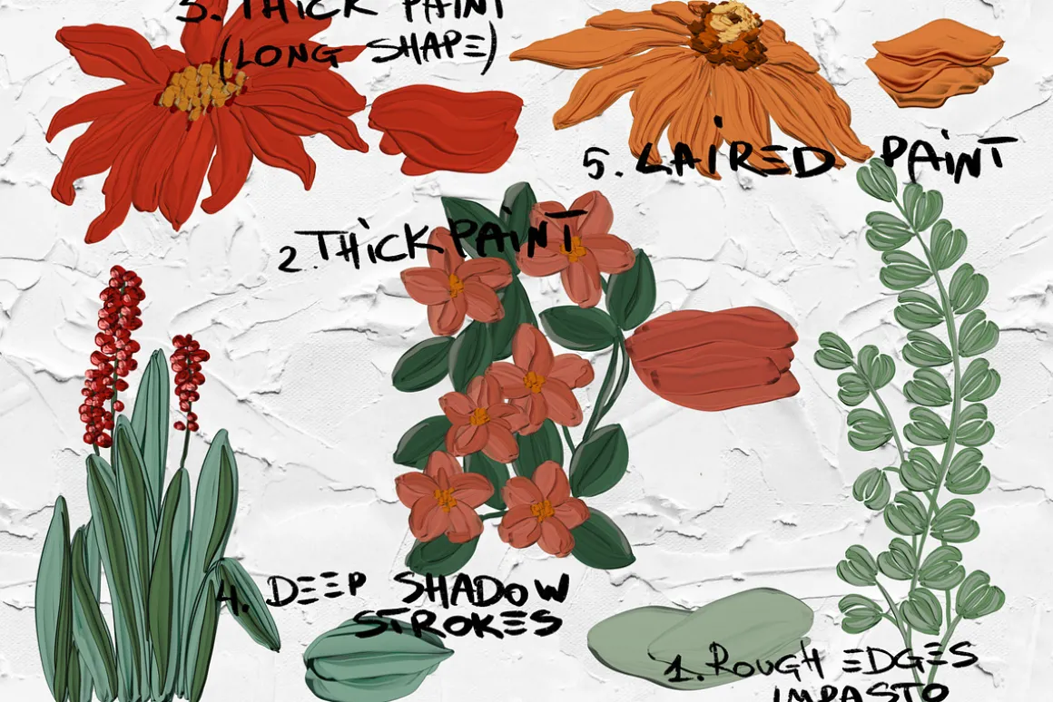 Thick paint Procreate brushes