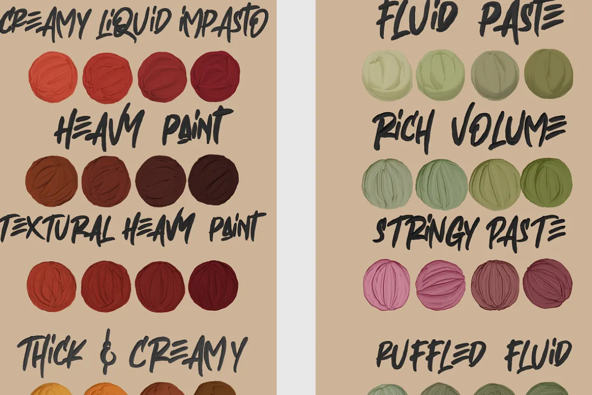 Thick paint Procreate brushes