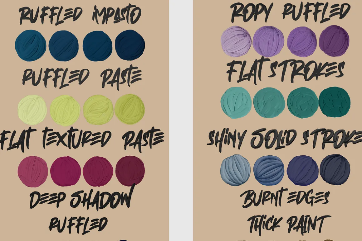 Thick paint Procreate brushes