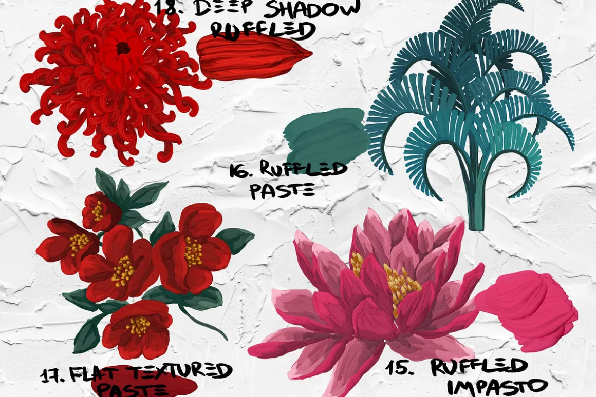 Thick paint Procreate brushes
