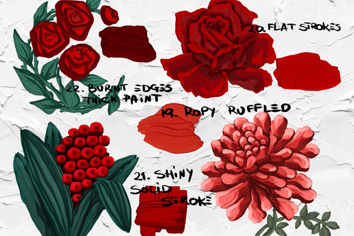 Thick paint Procreate brushes