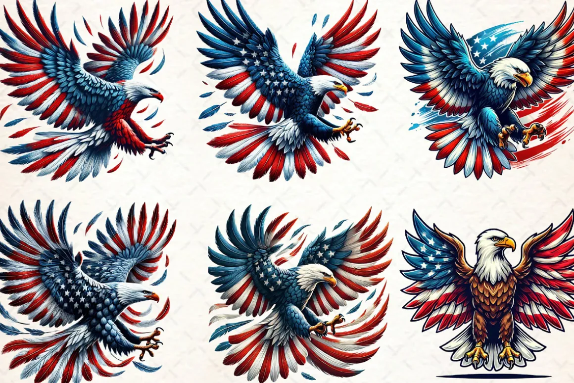 4th of July American Eagle Clipart