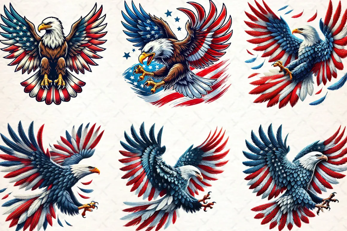 4th of July American Eagle Clipart