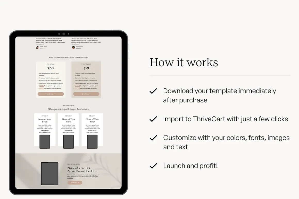 ThriveCart Sales Page Template