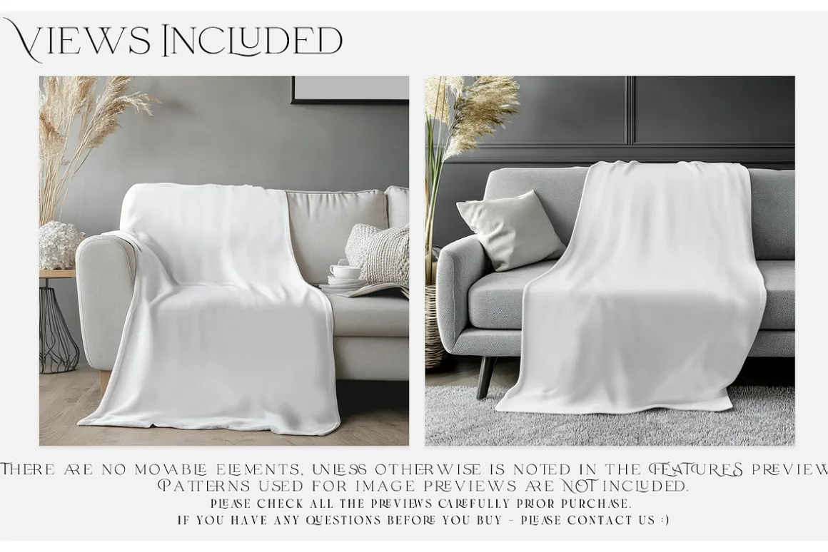 Throw Blanket Mockups