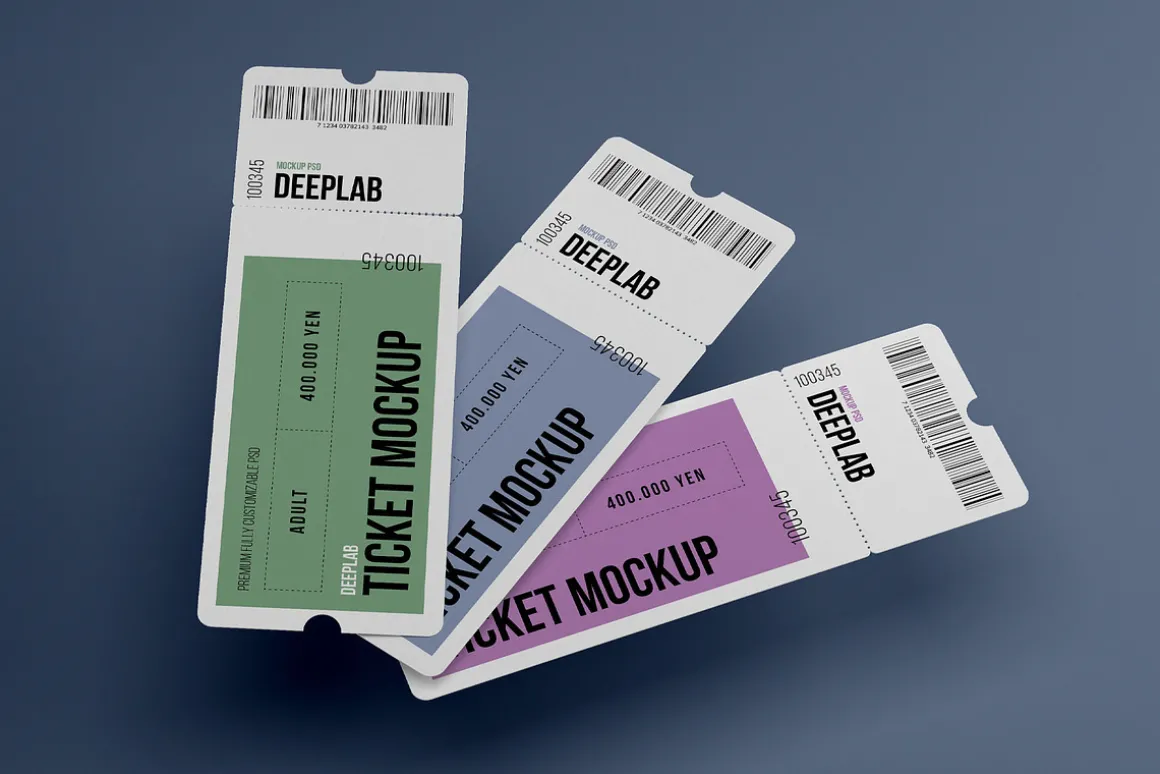 Tickets Mockup Set - 17 styles