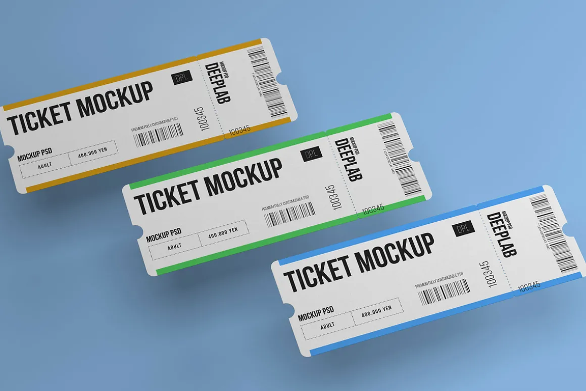 Tickets Mockup Set - 17 styles