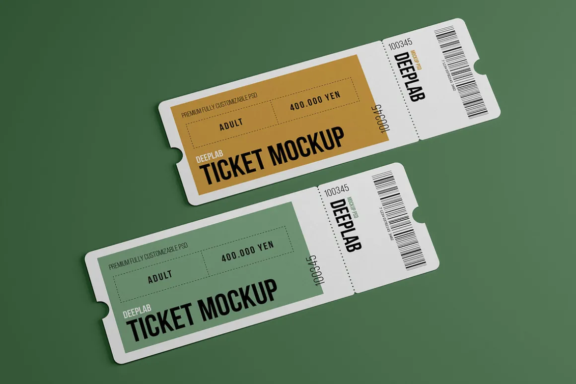 Tickets Mockup Set - 17 styles