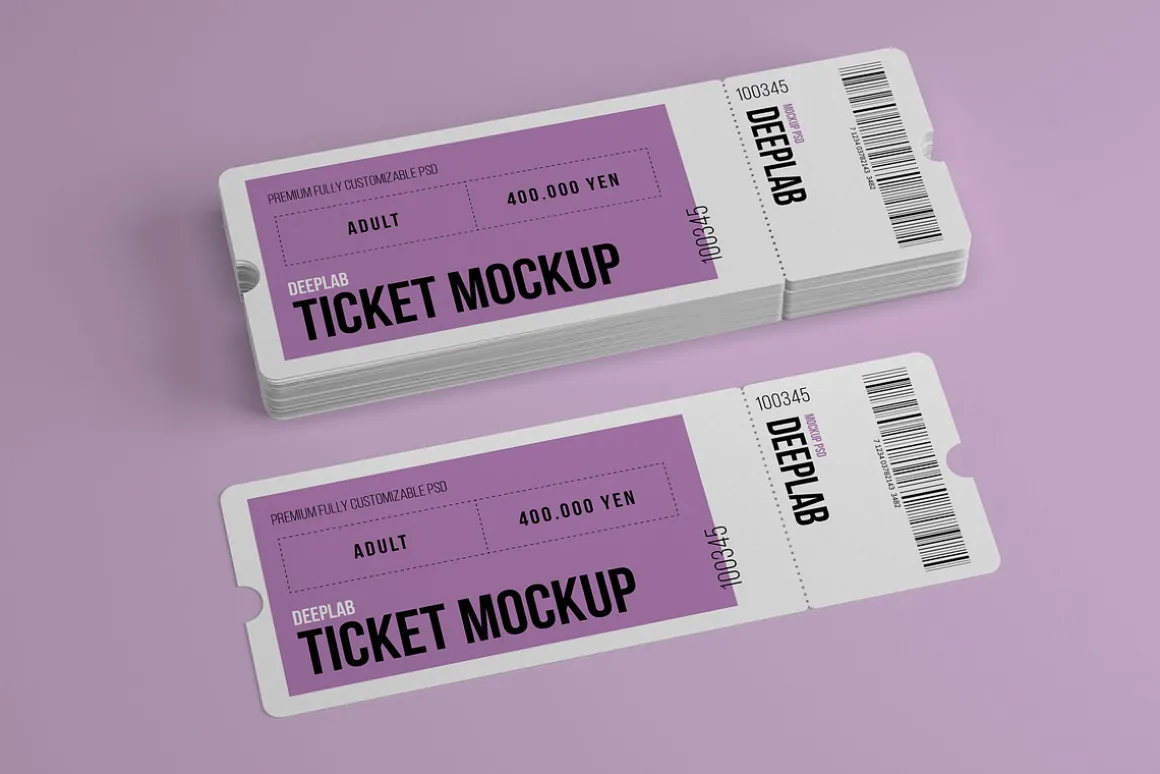 Tickets Mockup Set - 17 styles
