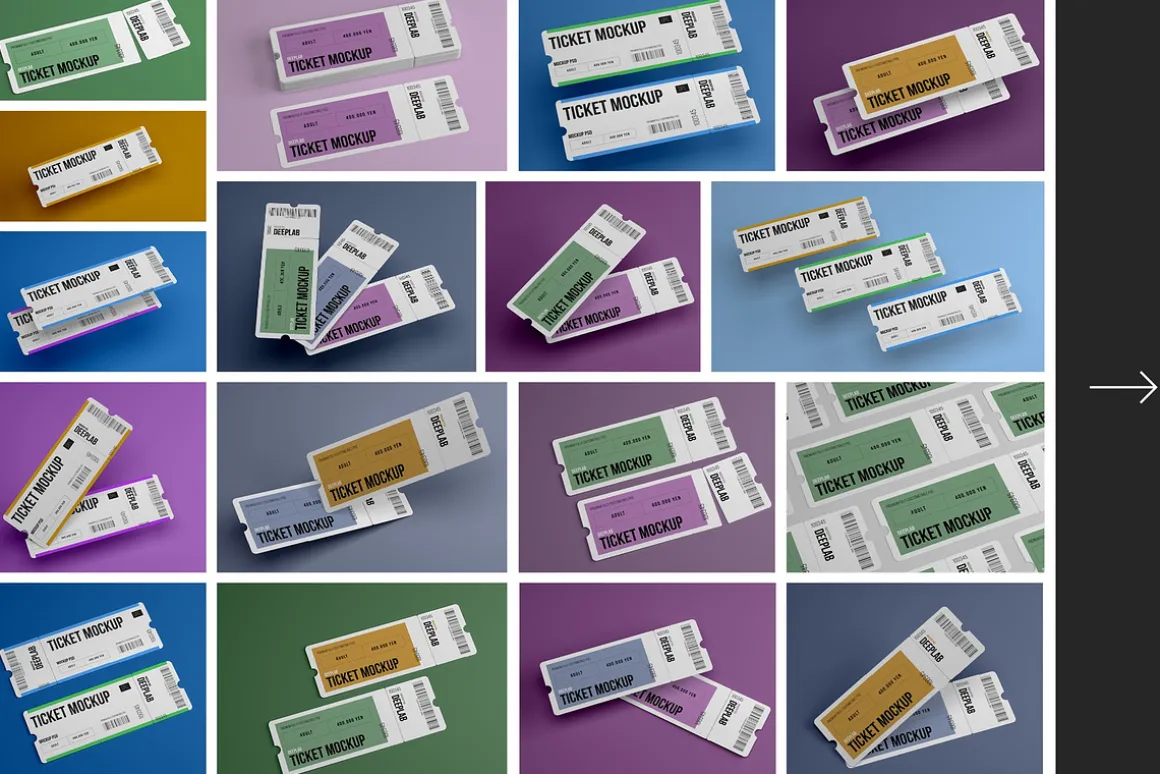 Tickets Mockup Set - 17 styles