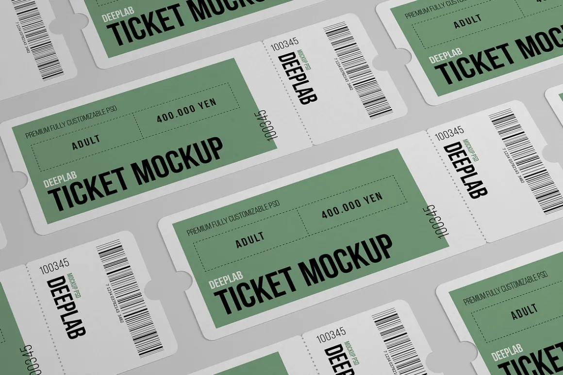 Tickets Mockup Set - 17 styles