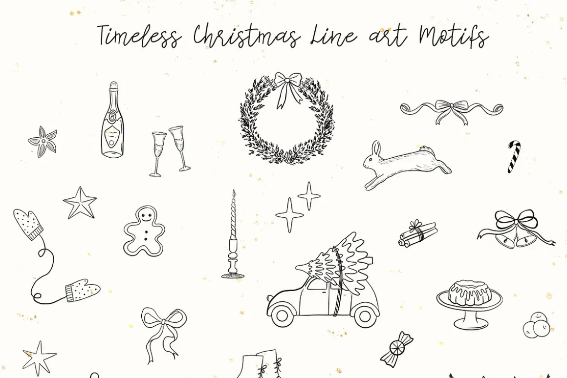 Timeless Christmas Line Art Motifs
