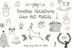 Timeless Christmas Line Art Motifs