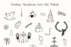 Timeless Christmas Line Art Motifs